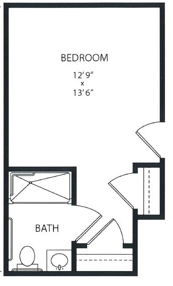 Magnolia Suite One Bath - senior living floor plan