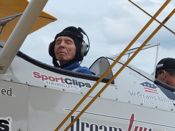 Bob Holland in plane