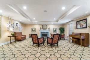 Comfortable retirement home living room interior