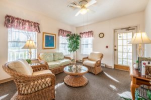 Comfortable retirement home living room interior