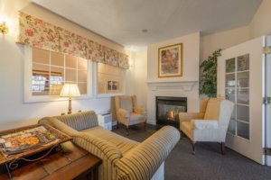 Comfortable retirement home living room interior