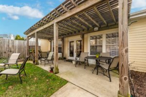 Senior friendly courtyard ready in the garden