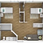 Evergreen Two Bedroom One Bathroom - senior living floor plan