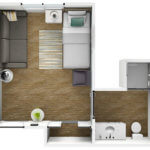 Lakeside Suite One Bathroom - senior living floor plan
