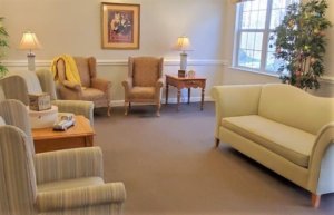 Comfortable retirement home living room interior