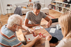 Senior people playing game