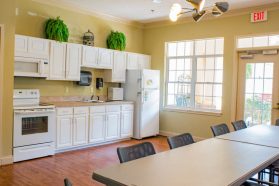 Dining space with chef-prepared meals in a retirement community