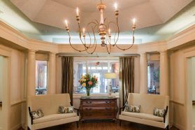 Comfortable retirement home living room interior