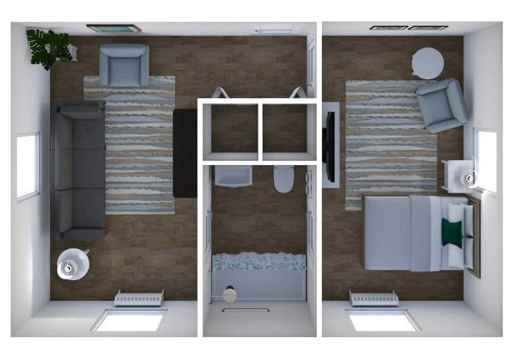 Arrington One Bedroom One Bathroom - senior living floor plan