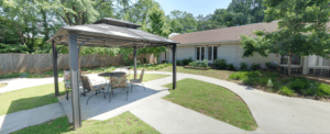 Cozy outdoor patio for senior
