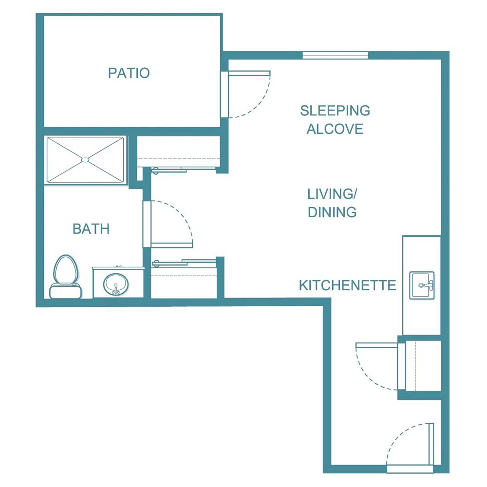 Palmetto Suite - senior living floor plan