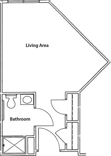 Magnolia Suite One Bathroom - senior living floor plan