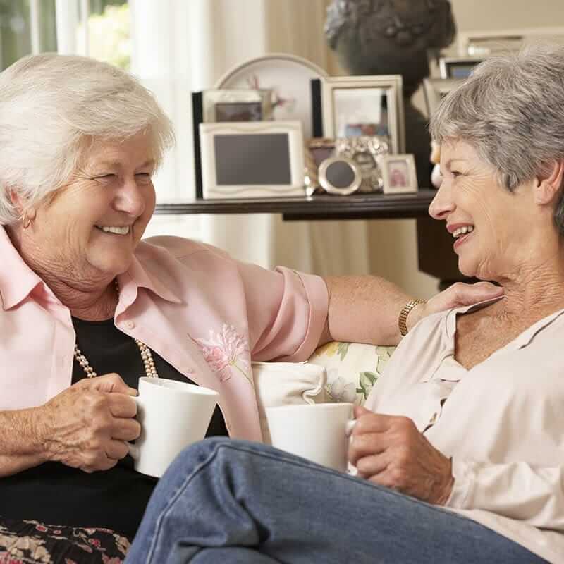 Senior citizens looked at each other and smiled