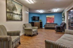 Comfortable retirement home living room interior