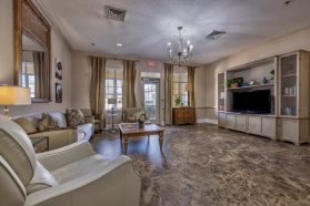 Comfortable retirement home living room interior
