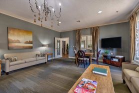 Comfortable retirement home living room interior