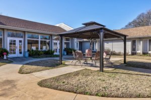 Cozy outdoor patio for senior