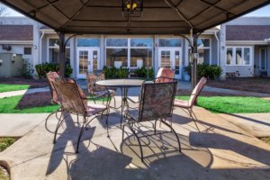 Cozy outdoor patio for senior
