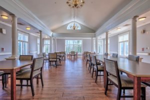 Dining space with chef-prepared meals in a retirement community