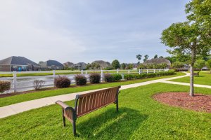 Backgrounds With Walking Trail Behind the Retirement Community Apartment