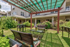 Cozy outdoor patio for senior