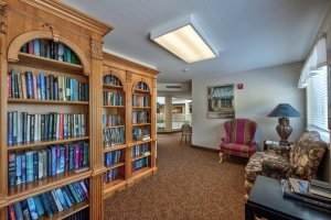 Senior-friendly library and reading books