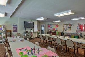 Fun game room designed for seniors