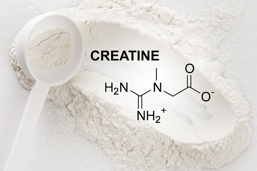Closeup Scoop Creatine Monohydrate Supplement
